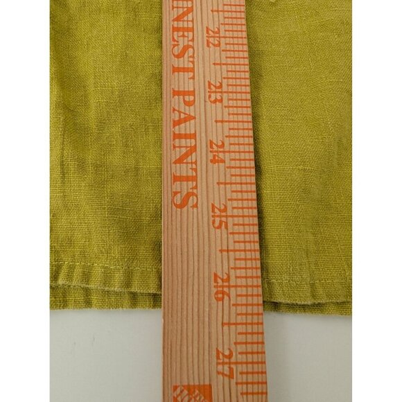 Christopher Calvin Linen Tunic Womens Size Small Chartreuse Yellow Lagenlook - Picture 12 of 12